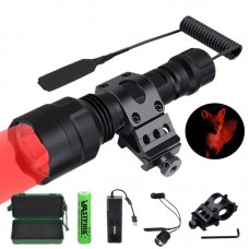 Ліхтар Clefers Tac Red Light до 400 ярдів + Універсальні кріплення на планку Picatinny 20 мм (620-640 нм, IP65, USB, 18650 у комплекті) (5024596)