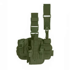 Кобура универсальная на платформе набедренная с подсумками Clefers tactical L17, Правосторонняя Олива (5002204)