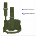 Кобура универсальная на платформе набедренная с подсумками Clefers tactical L17, Правосторонняя Олива (5002204)