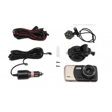 Відеореєстратор з камерою заднього виду DVR T652 4" Full HD 1080P + Мікрофон, Датчик Удару і Руху + Автовключення, Стабілізація зображення (509852)