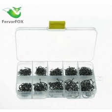 Набор Рыболовных Крючков Clefers FervorFOX - Рыболовные Крючки 500шт стальные для рыбалки от 3мм до 12мм  (5000707)