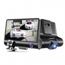 Відеореєстратор з 3 камерами Car DVR WDR Clefers - FullHD 1080P - Екран 4» - Нічний режим, Паркування, Стабілізація (509850х3)